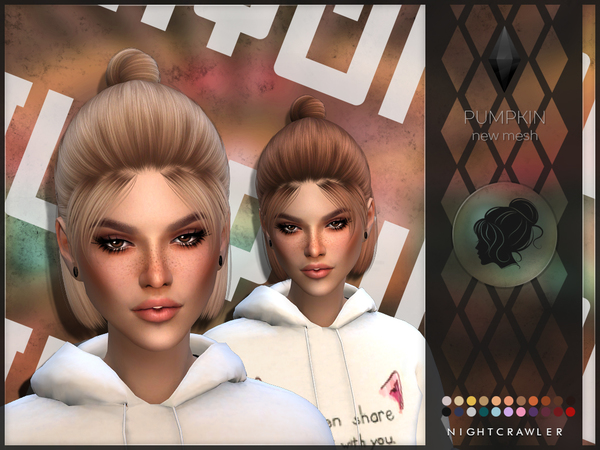 Sims 4 Pumpkin hair by Nightcrawler at TSR