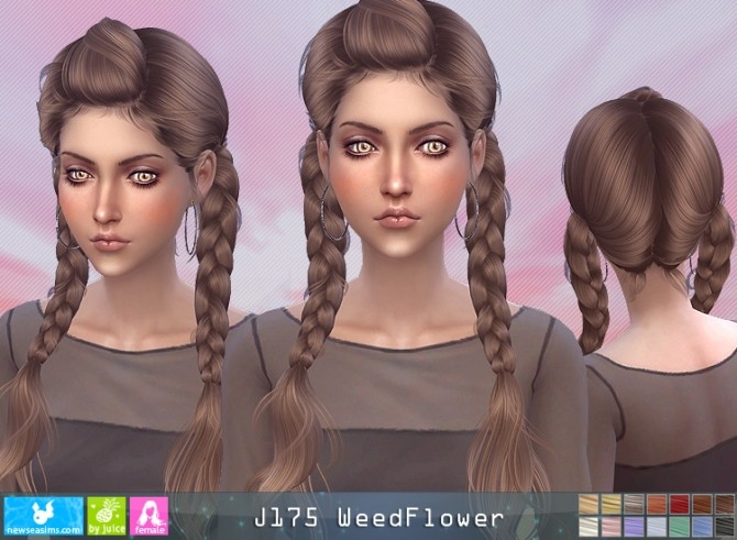 Sims 4 J175 WeedFlower hair (P) at Newsea Sims 4