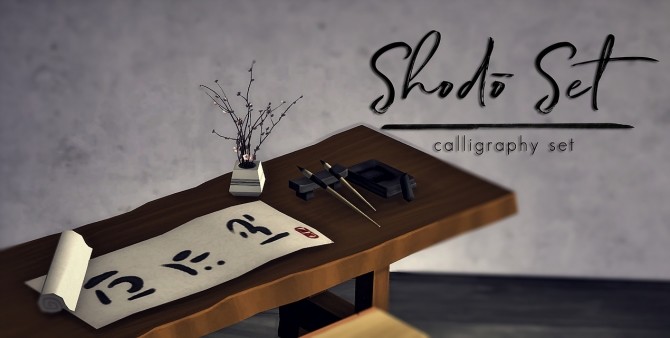 Sims 4 Shodo Calligraphy Set at Magnolian Farewell