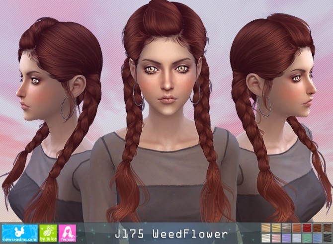 Sims 4 J175 WeedFlower hair (P) at Newsea Sims 4