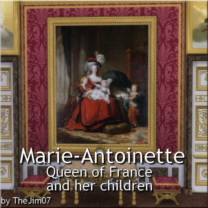 Sims 4 Marie Antoinette and her children paintings by TheJim07 at Mod The Sims