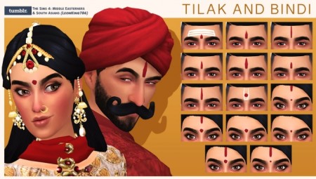 Tilak and Bindi by LeonKing786 at The Sims 4 Middle Easterners & South Asians