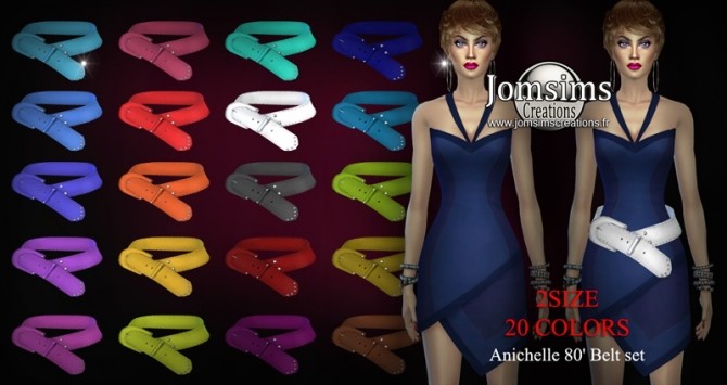 Sims 4 Anichelle 80 belt set area hat at Jomsims Creations