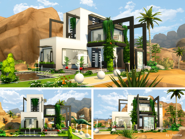 Sims 4 Geometry modern house by Lhonna at TSR