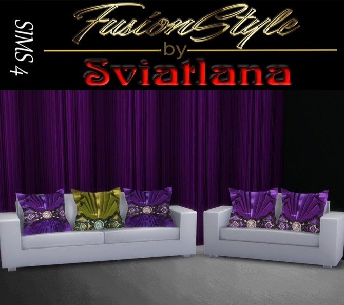 Sims 4 Wall covering & Big pillows at FusionStyle by Sviatlana