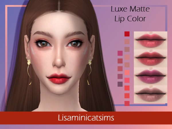 Sims 4 LMCS Luxe Matte Lip Color by Lisaminicatsims at TSR
