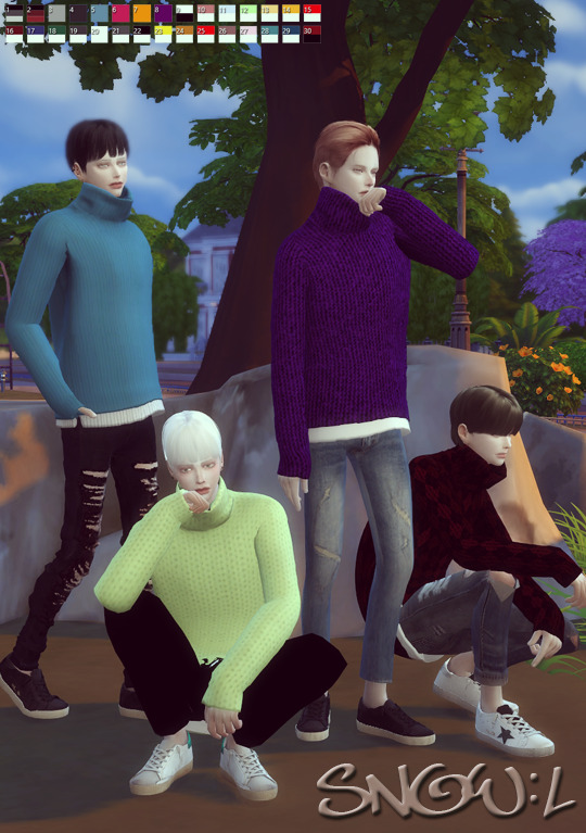 Sims 4 MT long turtleneck sweater at SNOW:L