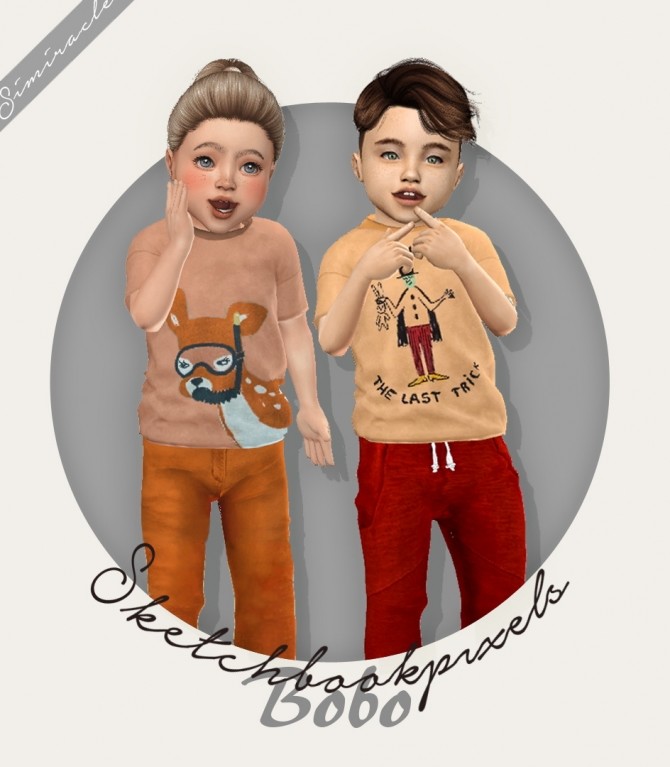 Sims 4 Sketchbookpixels Bobo 3T4 shirt for toddlers at Simiracle
