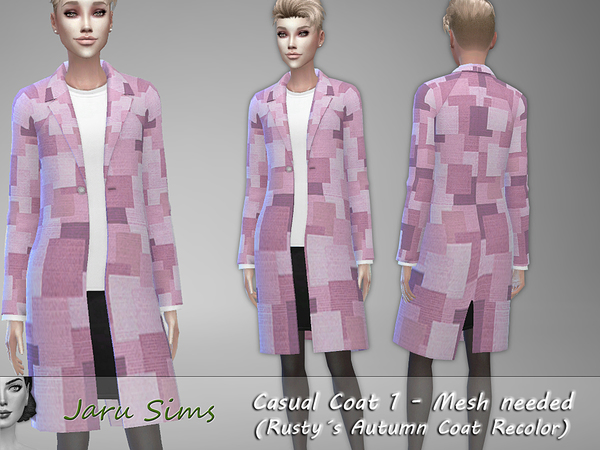 Sims 4 Casual Coat 1 Rustys Autumn Coat Recolor by Jaru Sims at TSR