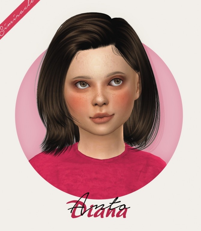 Sims 4 Anto Diana Hair Kids Version at Simiracle