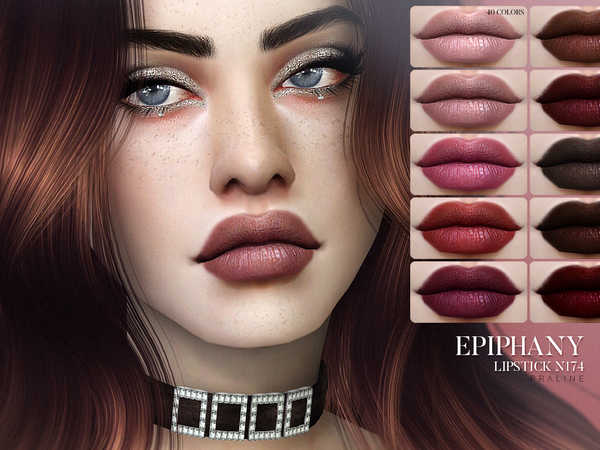 Sims 4 Epiphany Lipstick N174 by Pralinesims at TSR