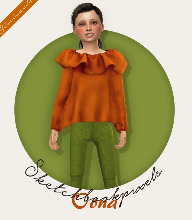 Sims 4 Sketchbookpixels Oona 3T4 shirt for kids at Simiracle