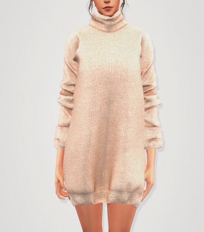 Sims 4 Turtleneck sweater dress at Elliesimple