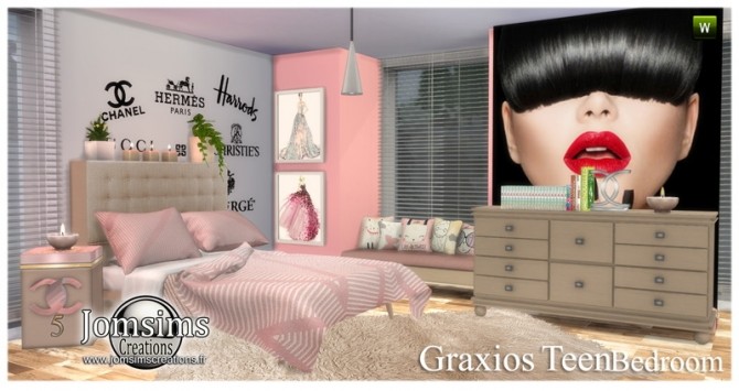 Sims 4 Graxios teen bedroom at Jomsims Creations