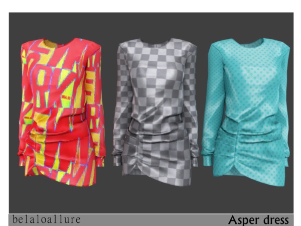 Sims 4 Belaloallure asper dress by belal1997 at TSR