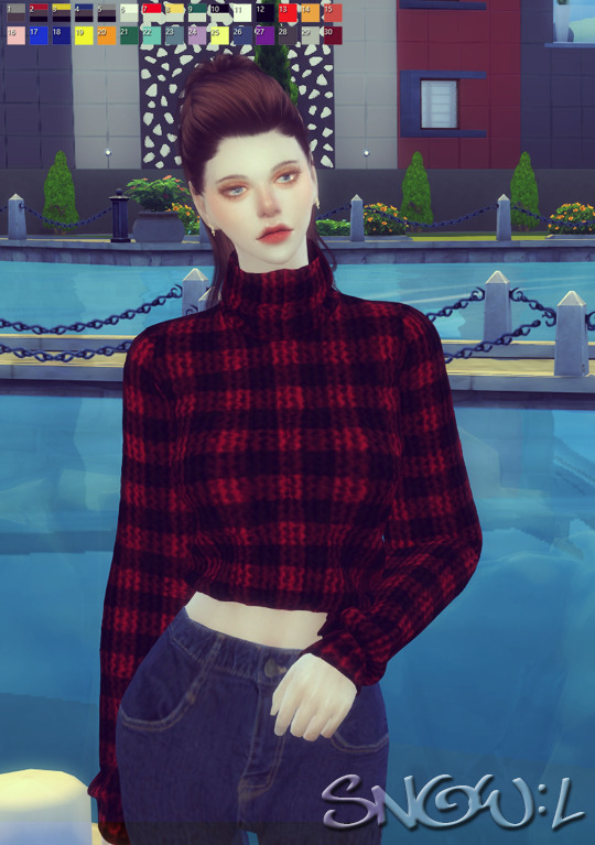Sims 4 FT short turtleneck sweater at SNOW:L
