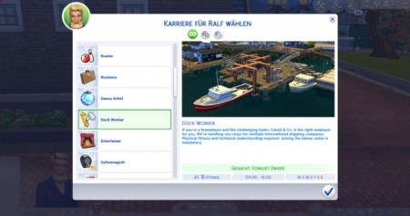 Dock Worker Career (Part Time) by Marduc_Plays at Mod The Sims