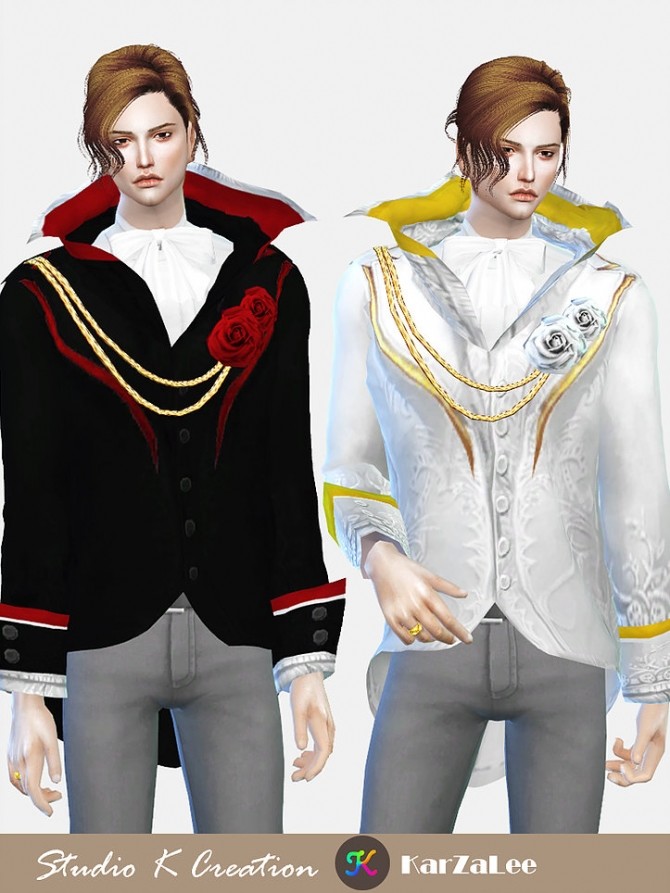 Sims 4 Darksouls High collar jacket at Studio K Creation