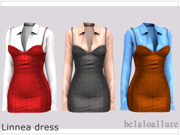 Sims 4 Belaloallure Linnea dress by belal1997 at TSR