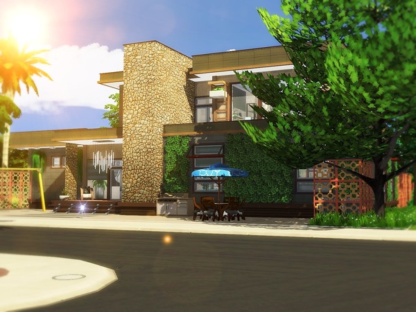Sims 4 Oasis Modern House 3 by MychQQQ at TSR