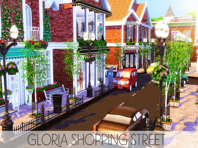 Gloria Shopping Street (NO CC) at MSQ Sims » Sims 4 Updates