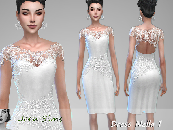 Sims 4 Dress Nella 1 by Jaru Sims at TSR
