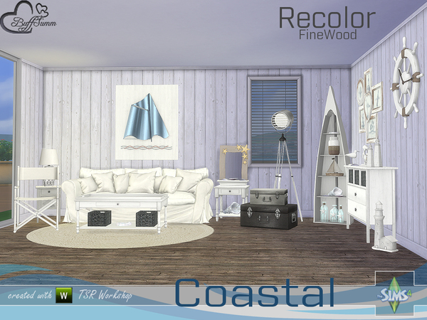 Sims 4 Coastal Living Fine Wood Recolor by BuffSumm at TSR