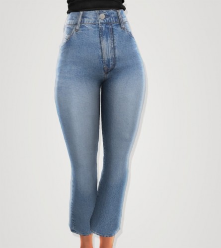 High rise wide leg jeans at Elliesimple » Sims 4 Updates