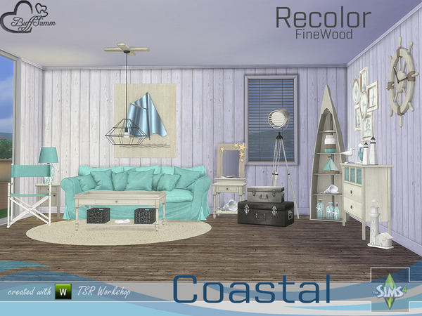 Sims 4 Coastal Living Fine Wood Recolor by BuffSumm at TSR