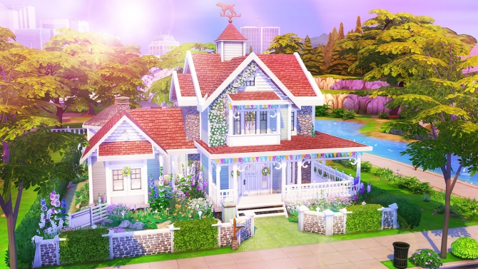 Spring Family Home at Aveline Sims » Sims 4 Updates