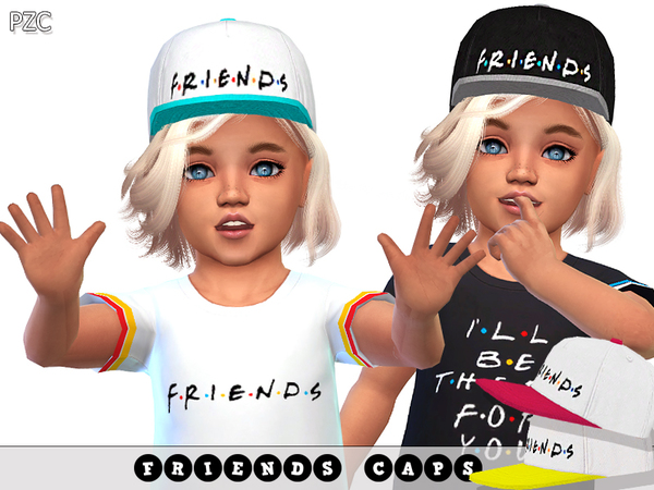 Sims 4 Friends Caps For Toddler by Pinkzombiecupcakes at TSR