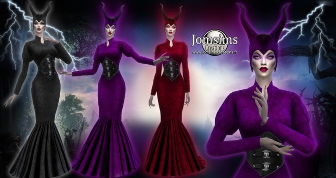 Sims 4 Sorcera set dress and helmet at Jomsims Creations