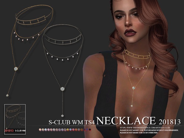 Sims 4 Necklace F 201813 by S Club WM at TSR