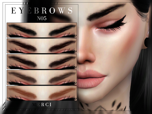 Sims 4 Eyebrows N05 by Merci at TSR
