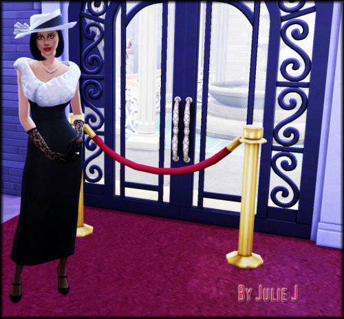 Sims 4 Get Famous Female Fur Collar Dress Recolours at Julietoon – Julie J