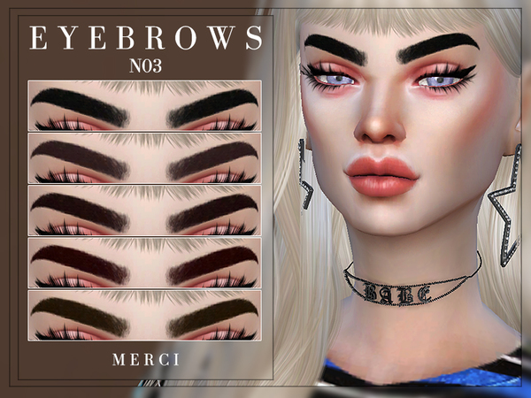 Sims 4 Eyebrows N03 by Merci at TSR