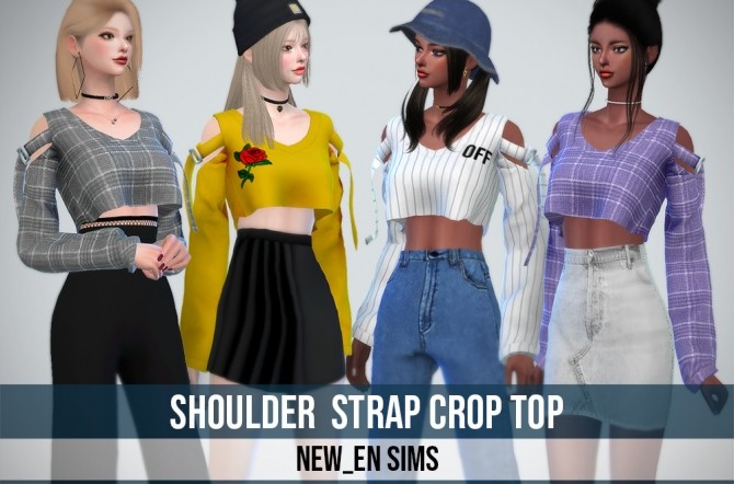 Sims 4 Shoulder Strap Crop Top at NEWEN