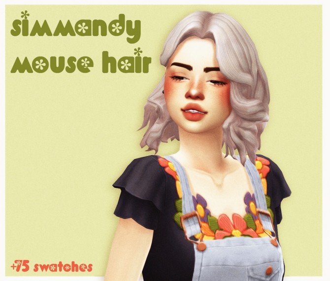 Sims 4 Simmandy mouse hair recolours at cowplant pizza