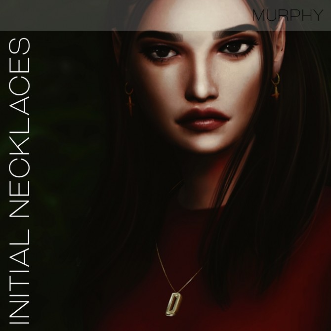 Sims 4 Initial Necklaces by Victoria Kelmann at MURPHY