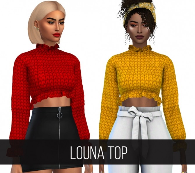Sims 4 LOUANA TOP at FifthsCreations