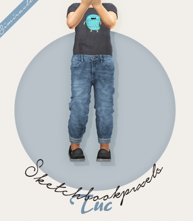 Sims 4 Sketchbookpixels Tuc 3T4 jeans for your toddlers at Simiracle