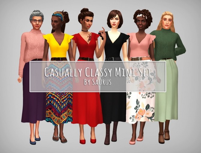 Sims 4 Casually Classy Mini Set at Saurus Sims