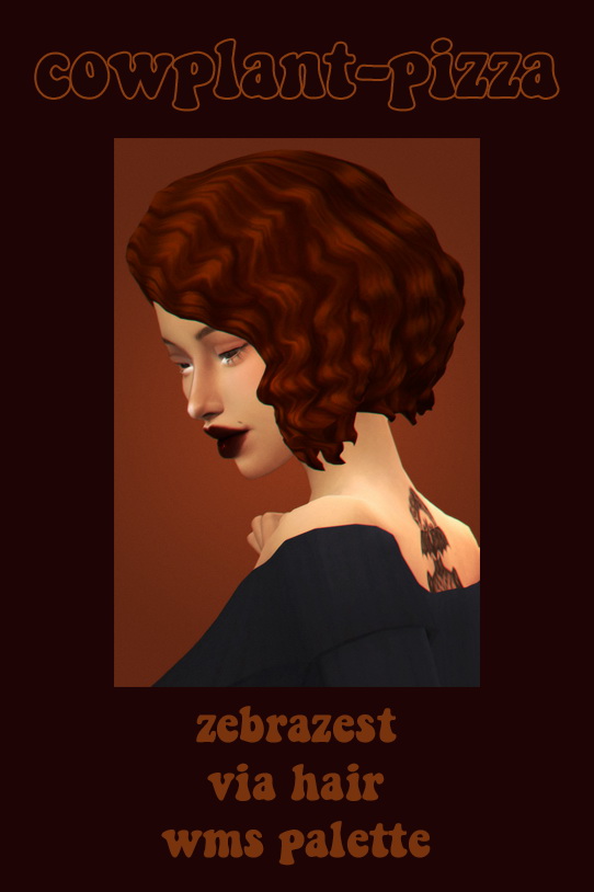Sims 4 Zebrazest‘s via hair recolors at cowplant pizza