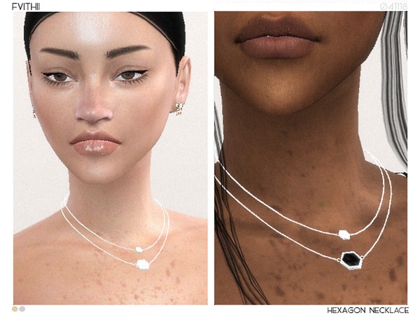Sims 4 Hexagon Necklace by fvithii sims at TSR