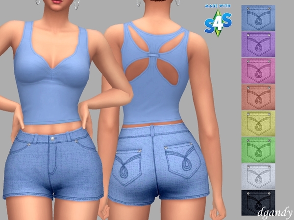 Sims 4 Eva Shorts by dgandy at TSR