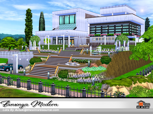 Sims 4 Bunsinya Modern house by autaki at TSR