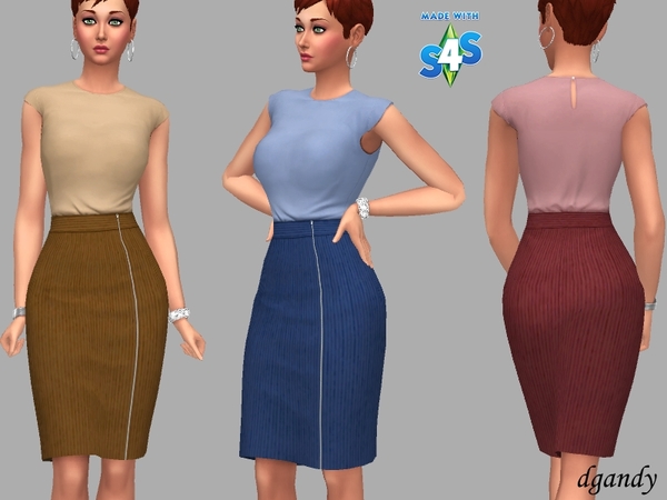 Sims 4 Skirt and Blouse Gayle by dgandy at TSR