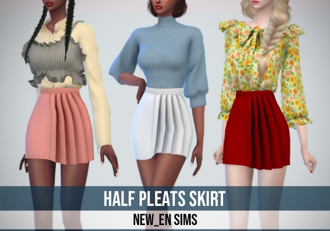 Sims 4 Half Pleats Skirt at NEWEN