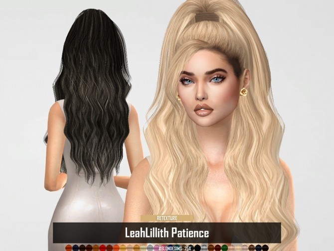 Sims 4 RUCHELLSIMS LeahLillith Patience hair retexture at REDHEADSIMS