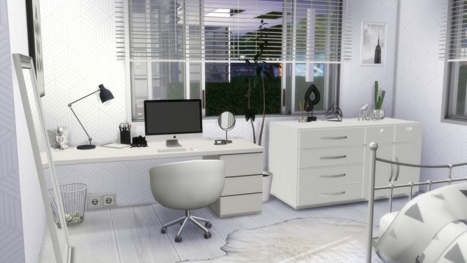 Sims 4 White Bedroom at MODELSIMS4